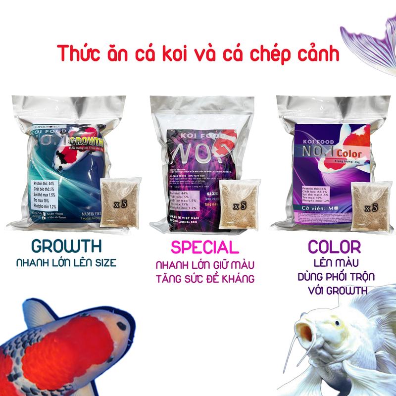 No.1 koi food thức ăn dành cho cá koi và các loại cá chép cảnh nhanh lớn sạch nước duy trì màu sắc sáng bóng giá bình dân.