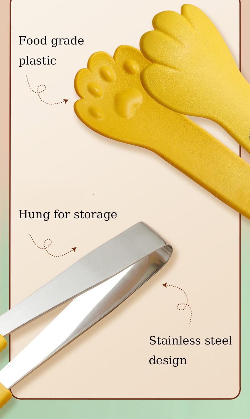 Product Introduction of Anti-Slip Kitchen Tongs Cute Cartoon Multi-Purpose Sandwich Baking Clip BBQ Salad Supplies for Kitchen Supplies Gadgets 7