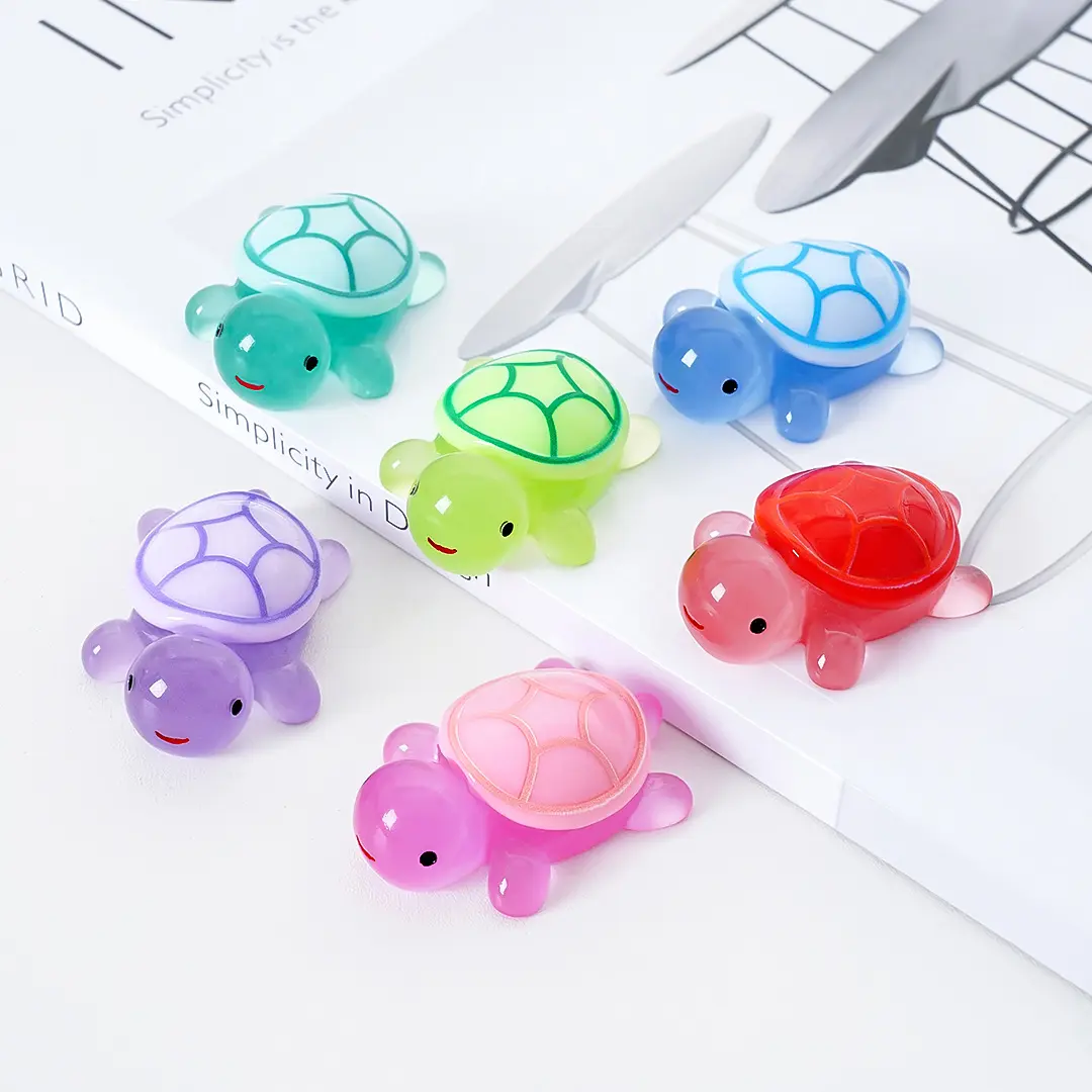 Aksesori Penyu Muka Tersenyum Kartun, Berkilau, Hiasan DIY, Beg Buta, Gantung, Mikro Landskap, Hiasan Kecil Desktop dan Lekap Kereta Bead Gelap