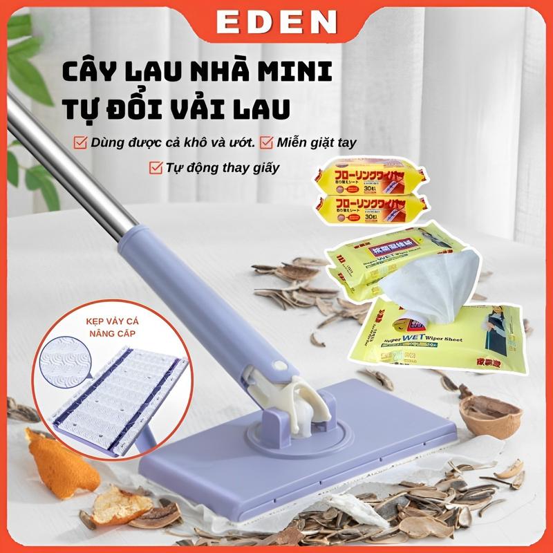  Cây Lau Nhà Đa Năng Không Cần Giặt Xoay 360 Độ Chổi Lau Tĩnh Điện Tự Động Kẹp Nhả Khăn Không Cần Dùng Tay Làm Sạch 