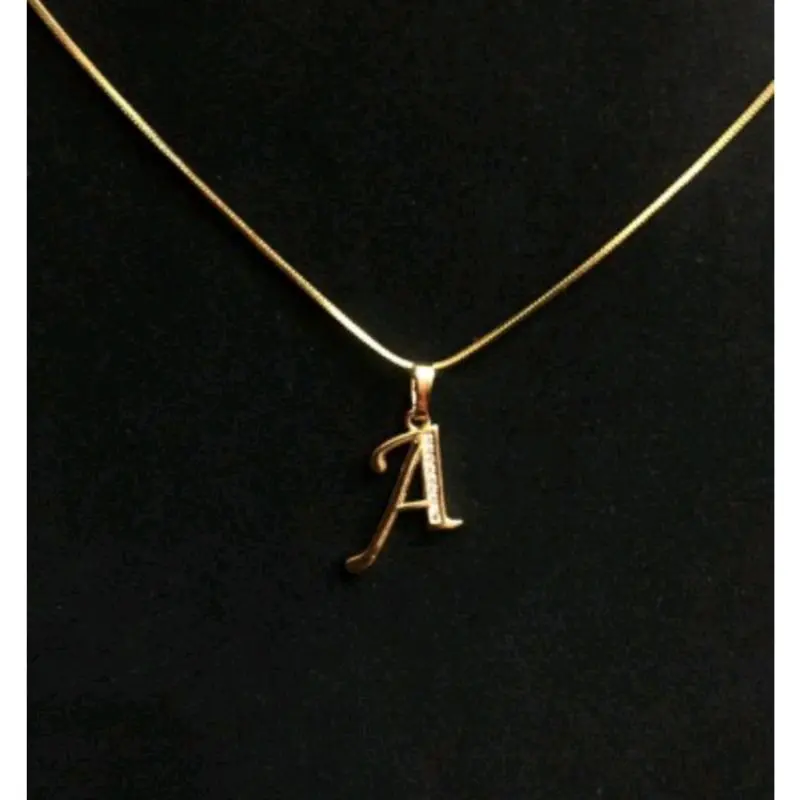 Kalung Huruf Titanium Anti Karat Gold Aksesoris Elegan