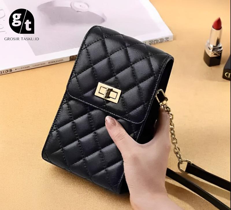 TAS GROSIR VIRAL - TAS hp wanita bordir / Tas selempang wanita mini / Tas wanita premium mini murah Kulit PU Navy Hijau Army Hitam 1
