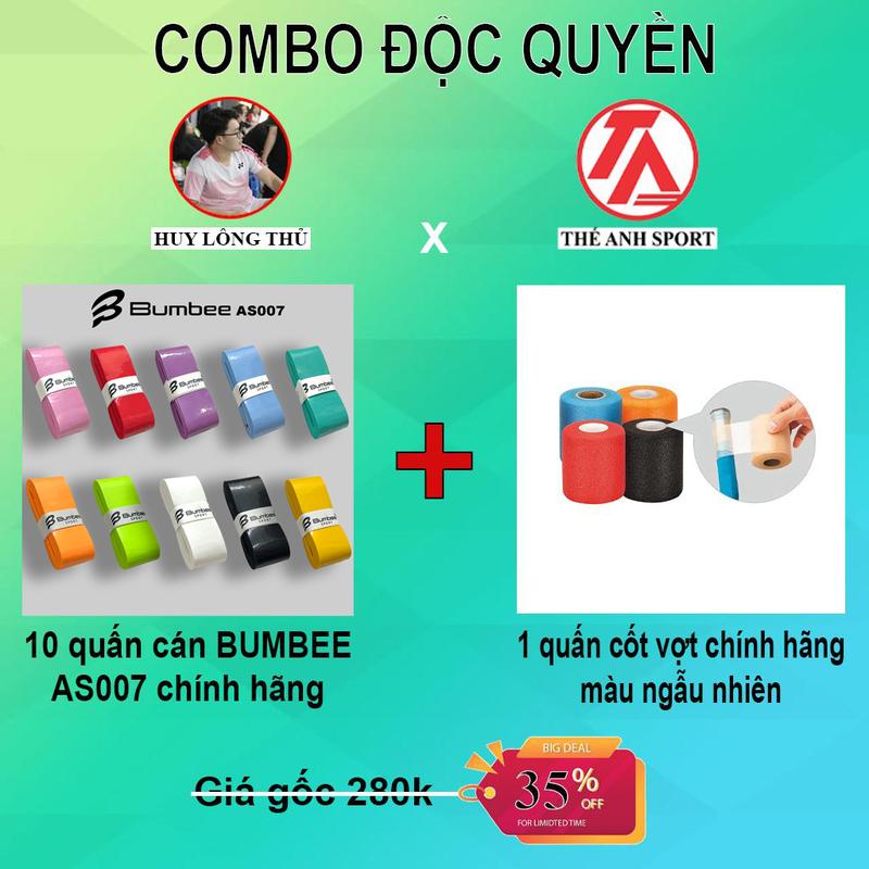 [COMBO ĐỘC QUYỀN HUY LÔNG THỦ] 10 quấn cán BUMBEE AS007 + 1 quấn cốt vợt màu ngẫu nhiên Vợt Cầu Lông Cán Vợt Sport