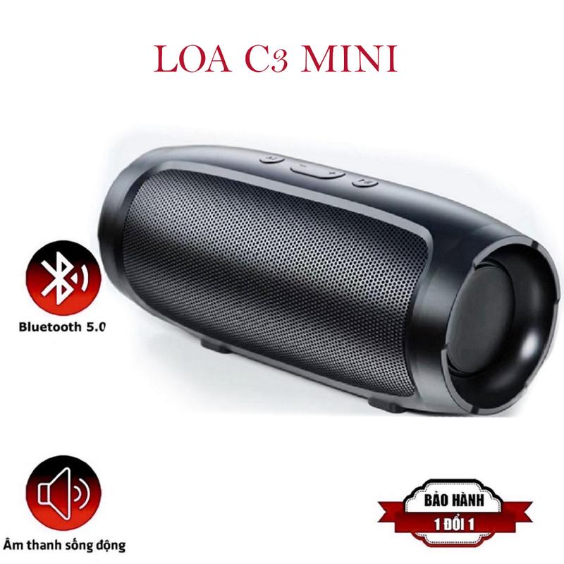 Loa bluetooth C3 mini nghe nhạc âm thanh êm,loa không dây giá rẻ nhỏ gọn có chỗ cắm thẻ nhớ tiện lợi