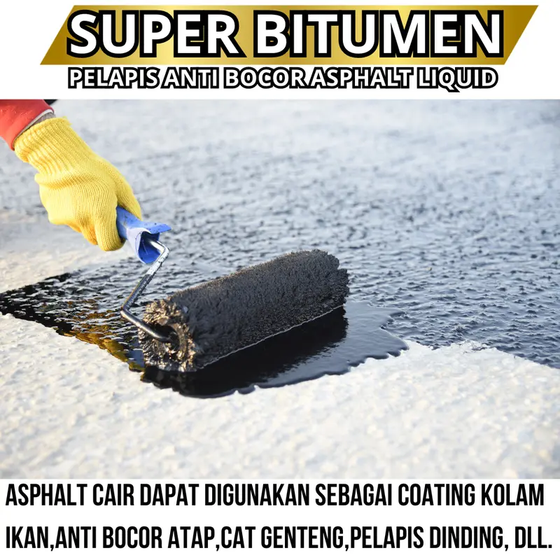 Aspal Cair Super Bitumen 1 liter - GOLDEN HORSE Kamar Paint 1