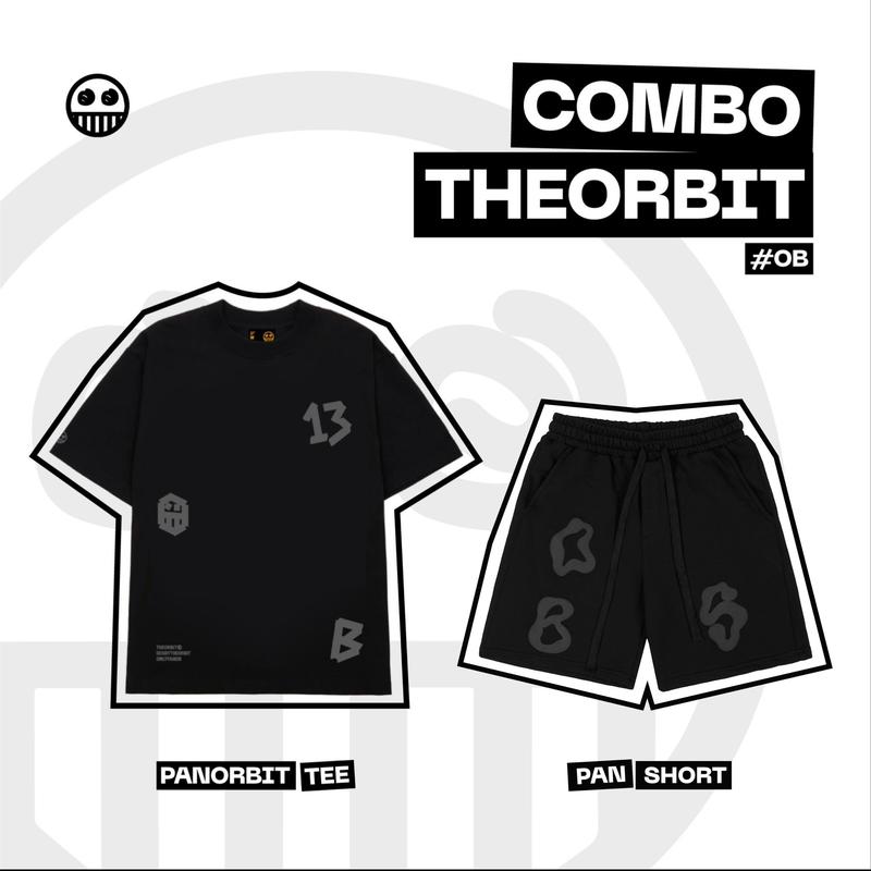    COMBO ÁO + QUẦN THE ORBIT   Áo thun PANORBIT + Quần PAN Short - Local Brand Chính Hãng Menswear Nam Cổ Tròn 