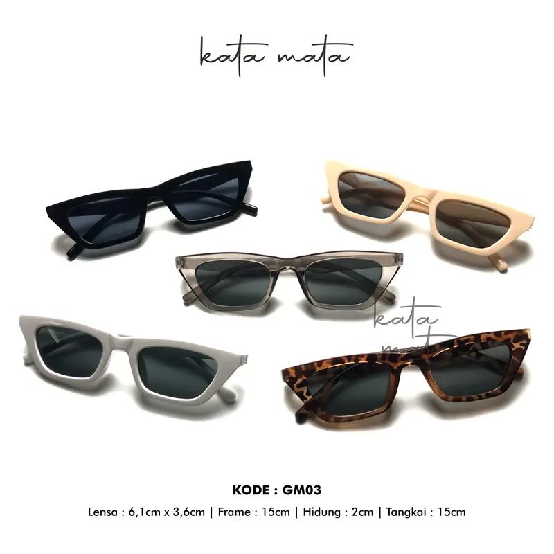 Kacamata Cat Eye Retro Classic GM03 Polarized Bingkai Penuh Mata Kucing Tanduk 0