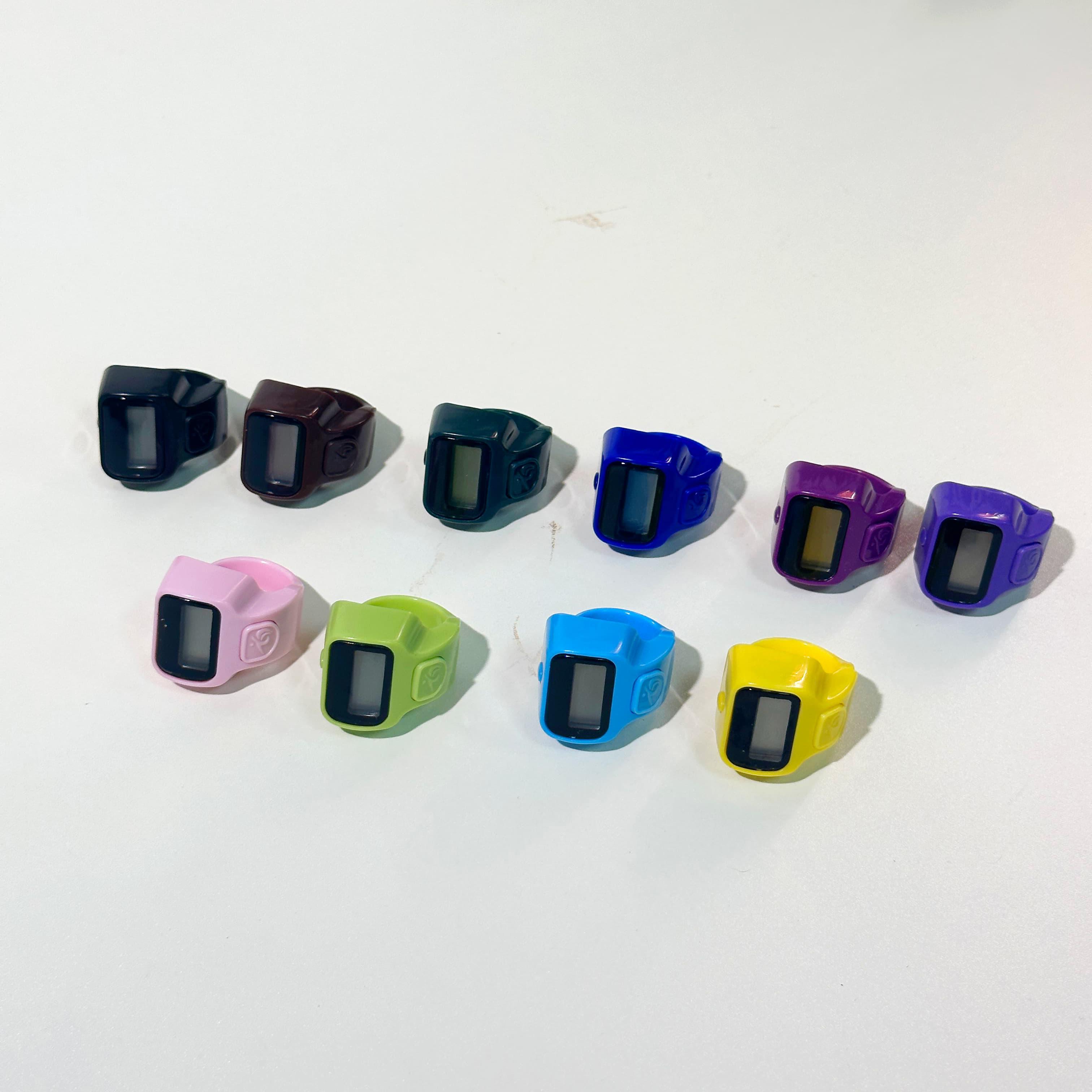 Cincin Tasbih Digital Led Alat Hitung Dzikir Perlengkapan Ibadah Alat Zikir Muslim Finger Counter Mini Motif Warna-warni