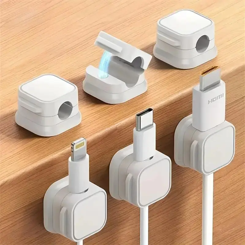 Magnetic Cable Management Holder, 6 Counts/set Multipurpose Cable Organizer, Cable Management Tool for Home Office Desk