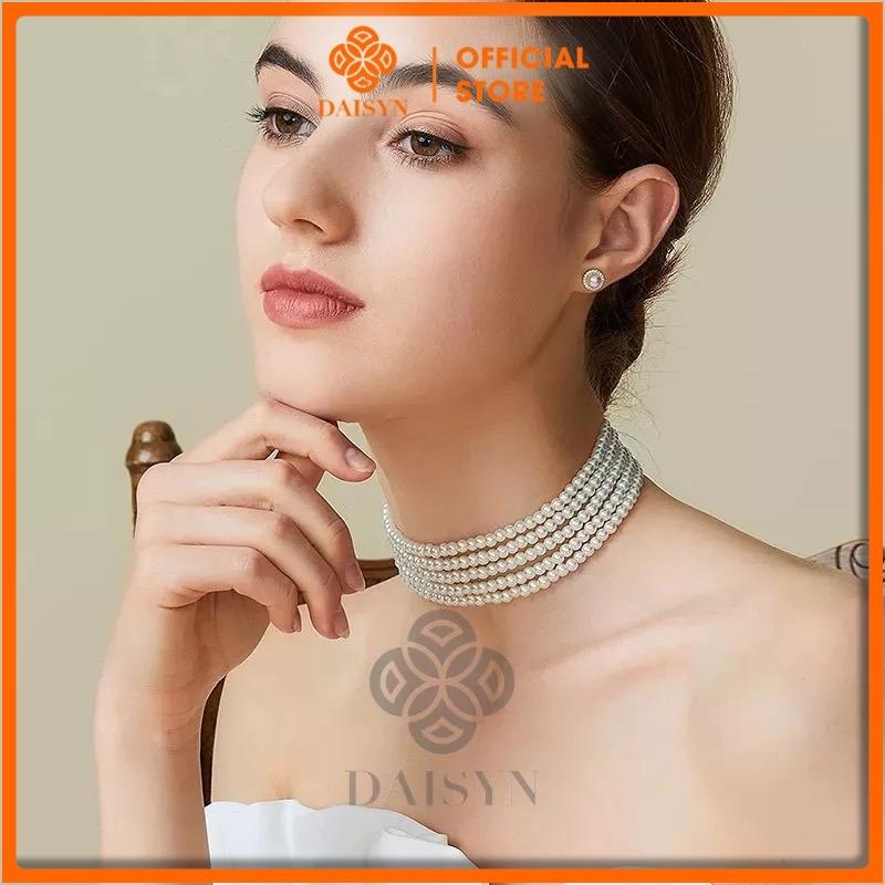 [ DAISYN ] [ N512 ] Choker Dây Chuyền Mang Áo Dài, Dây Chuyền Cưới, Hạt Ngọc Sát Cổ Xinh Xắn Cho Nữ.