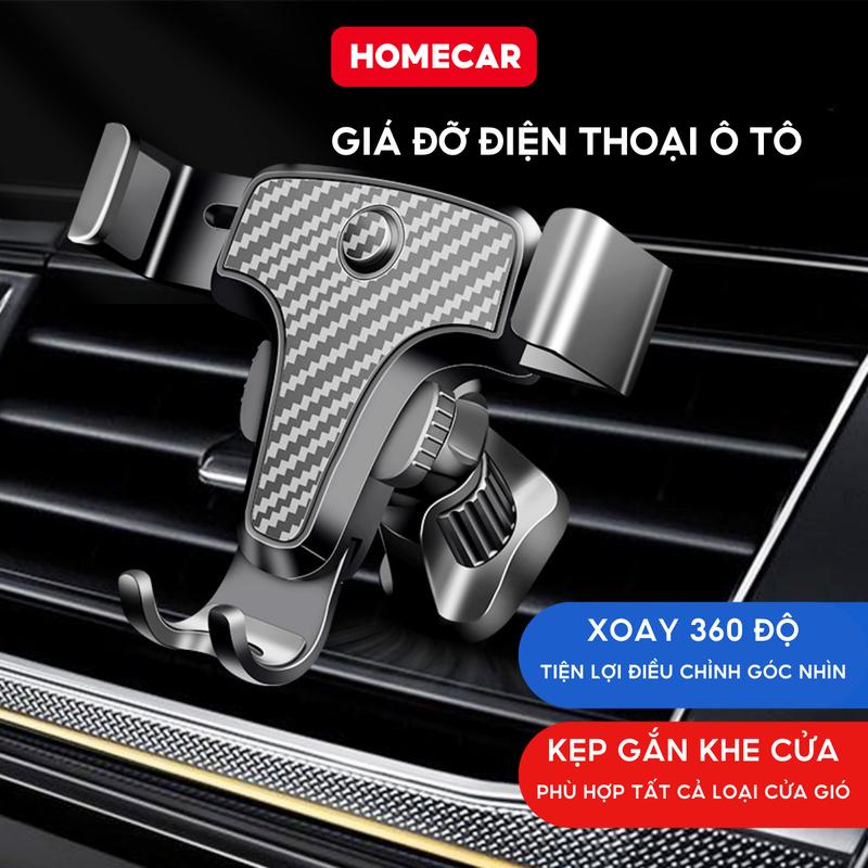 Giá Đỡ Điện Thoại Trên Ô Tô Xoay 360 Độ Kẹp Khe Cửa Gió Điều Hòa Gắn Taplo Vân Carbon Tinh Tế Nhỏ Gọn Tiện Lợi Cho Xe giá đỡ Phụ Tùng