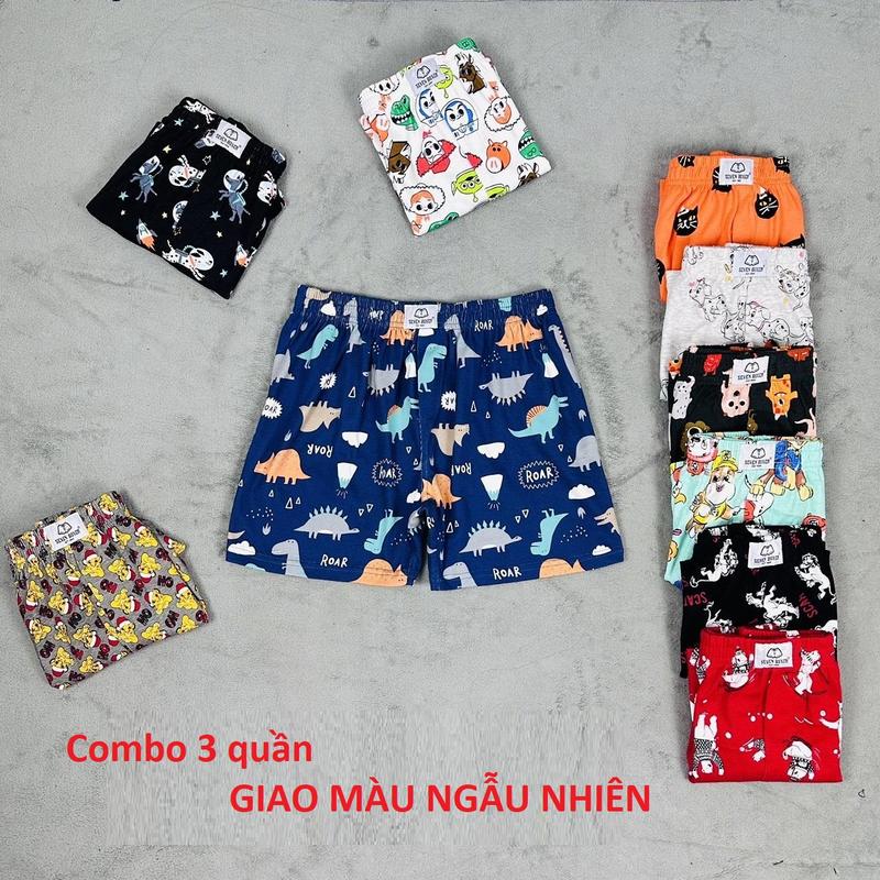 Combo 3 quần đùi nam (giao màu ngẫu nhiên) đủ size từ 45-90kg Thun Menswear quần hoa Cotton Quần Lửng quần đùi