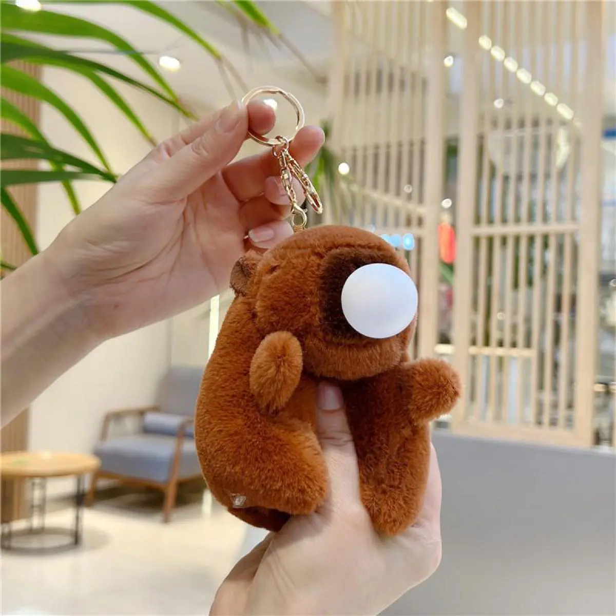 Rantai Kunci Capybara, Loket Anak Patung Mewah, Untuk Kanak-kanak, Sesuai untuk Beg Bagasi, Beg galas Perempuan, Gantung, Perhiasan Mudah Alih, Rantai Kunci Kapibala