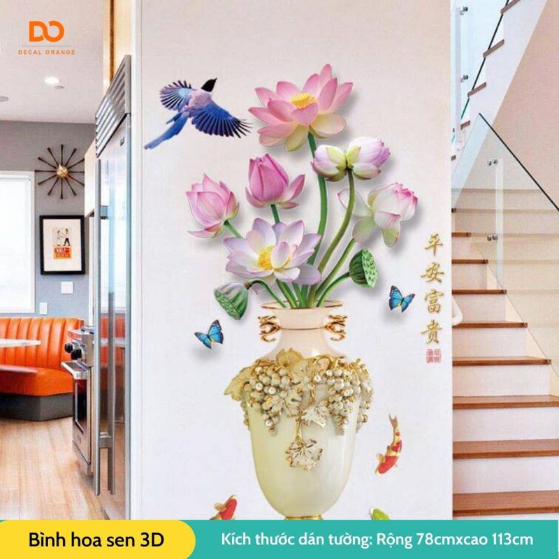 Product Introduction of Decal dán tường, Tranh dán tường bình hoa 3D trang trí phòng khách phòng ngủ cầu thang AD06 58
