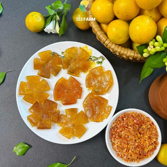 Tắc chưng đường phèn sấy dẻo 123 FARM gói 85g 5