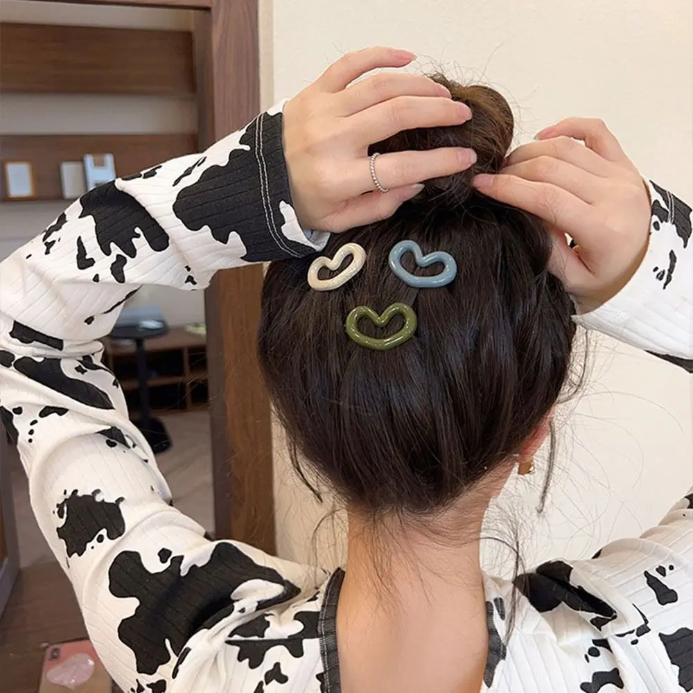 Dashu Headwear Sweet For Girl Headdress Gifts Side Clip Duckbill Clip Y2K Hair Barrettes Love Heart Hair Clip Korean Style Hairpin Hair Accessories
