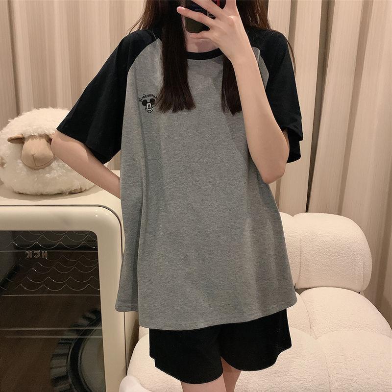 Bộ Đồ Ngủ Nữ, Phong Cách Mùa Hè, Áo Sơ Mi ngắn Tay Và Quần Đùi, Thiết Kế Hoạt Hình Dễ Thương Và Tươi Mới, Dáng Rộng Thường Ngày Thích Hợp Cho Học Sinh, Có Thể Mặc Được, Bộ Đồ Mặc Nhà do  bolatin 6