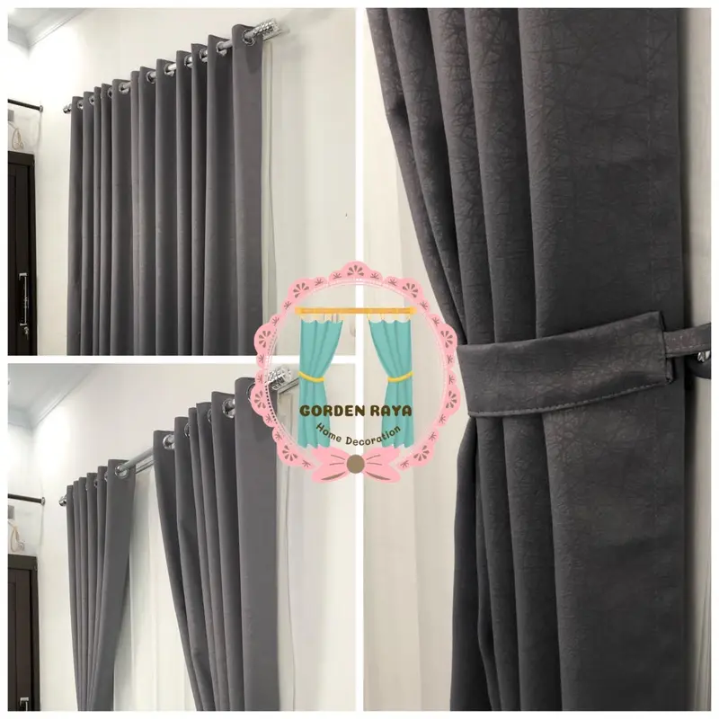 Gorden Blackout Import Polos Super Tebal serat shafron doff 0