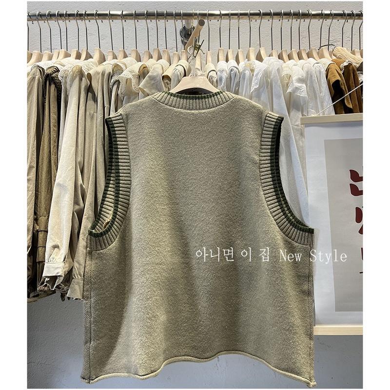 Áo gile len nữ kiểu họa tiết dễ thương, gile len nữ phối sơ mi tay bồng cổ búp bê form rộng 2216 Top 8