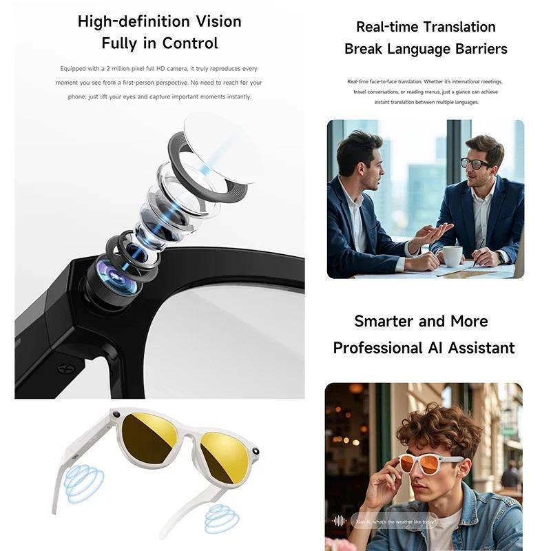 AI smart glasses 8-megapixel recording video photography listening to music recognition answer translation waterproof Bluetooth - Image 11