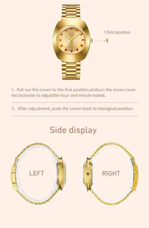 Product Introduction of Jam Tangan Kuarza Keluli Tahan Karat Emas, Bentuk Bujur, SKMEI / LIEBI, Untuk Wanita dan Lelaki, Gaya Kasual, Kalis Air, Jam Tangan, L1021, dengan jenama 27