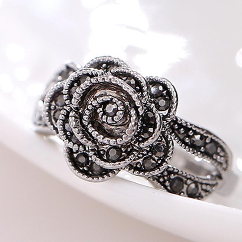 Nhẫn Ngón Tay, Đính Hôn, Đám Cưới, Phong Cách Cổ Điển, Hoa Hồng, Dát Kim Cương Giả Sáng Bóng, Dành Cho Phụ Nữ 0