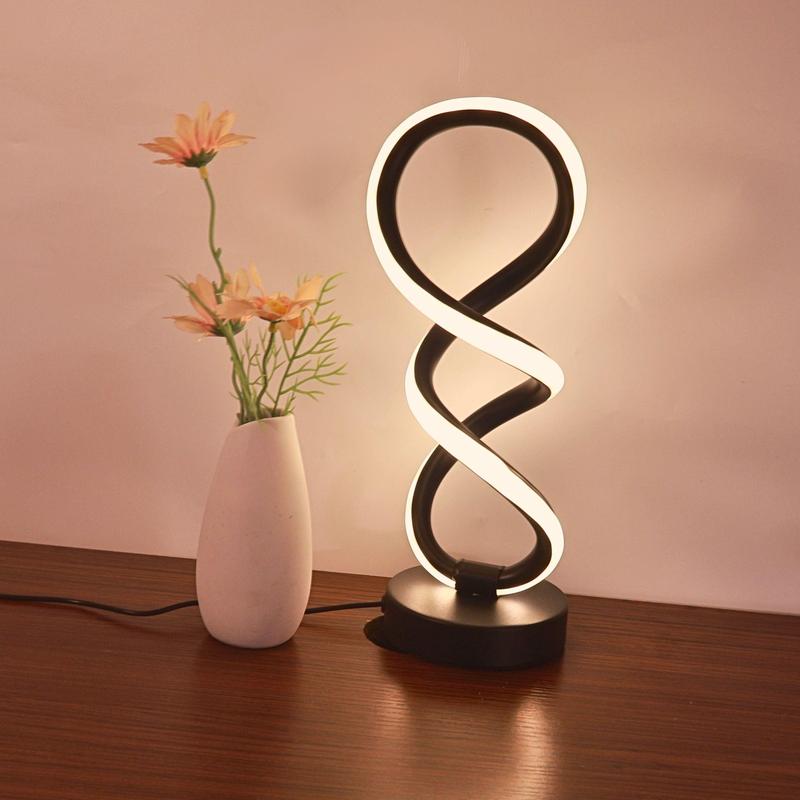 Product Introduction of Spiral Design LED Table Lamp, Touch Control Night Light, 3 Light Modes Desk Lamp for Home Living Room Bedroom Decor 5