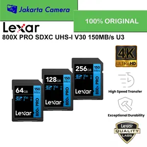 Lexar 64GB 128 GB 256GB Pro 800X UHS-I SDHC Memory Card UHS-I V30 150MB/s U3