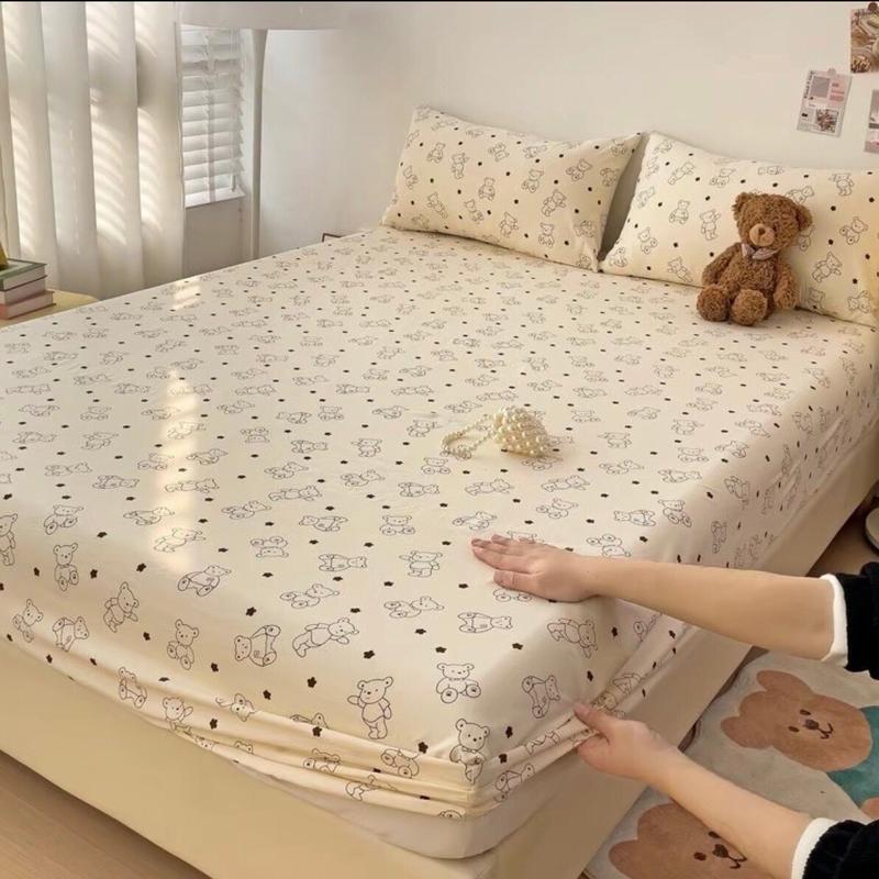 Set 3 món ga trơn cotton đũi , 1 ga và 2 vỏ gối ,  đệm chân từ 10cm trở xuống