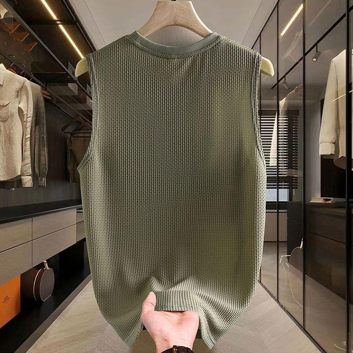 Áo Vest Nam Mùa Hè, Chất Liệu Lụa Lạnh Cao Cấp, Thiết Kế In Hình Hợp Xu hướng Không Tay, Dáng Rộng Vừa Vặn, Hàng Mới Về, Thoáng Khí Và Mỏng, Thích Hợp Cho Thể Thao Và Các Hoạt Động Thể Thao. 2