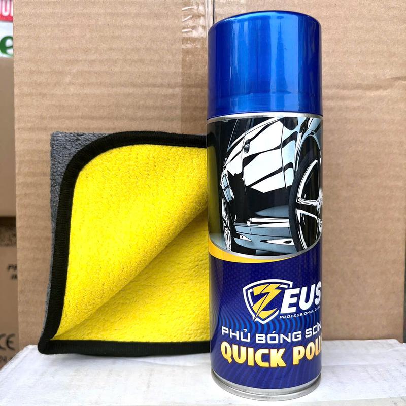 (Tặng Khăn) Chai Xịt Phủ Dưỡng Bóng Dàn Áo Xịt Phủ Bóng Sơn Xe Máy, Dàn Áo ZEUS, , làm mới Xe Máy, Ô Tô giúp xe bóng sáng như mới