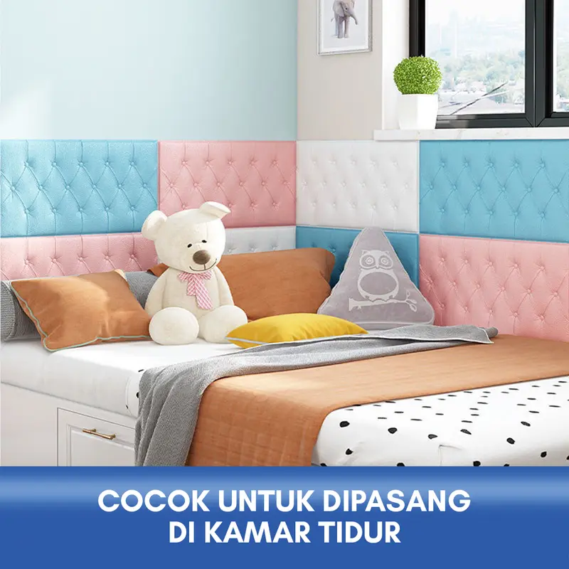 ISI 5 PCS !!! Wallpaper 3D Foam Kedap Suara Tahan Air Headboard Bed Wallfoam Empuk / Wallpaper Headboard Kamar Room 8