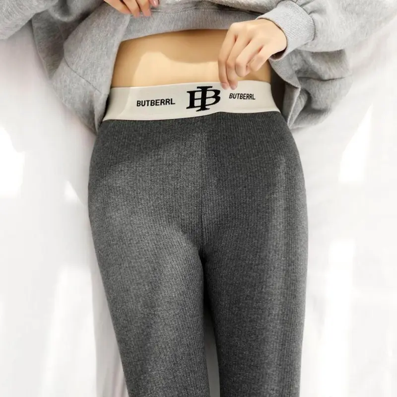 Quần legging lót lông gân tăm cạp chữ B cạp cao siêu hot (video thật) 2