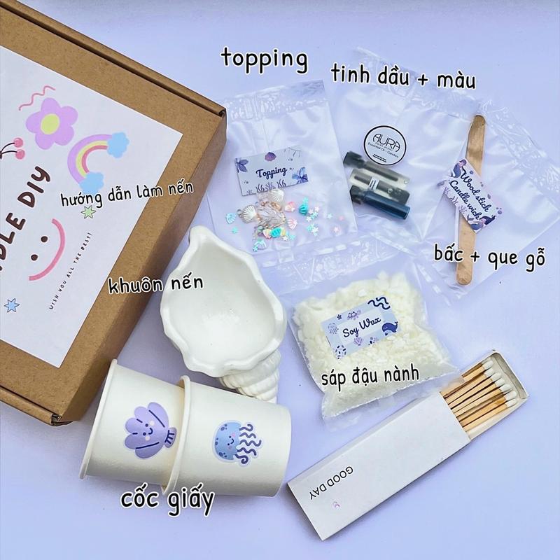 Bộ kit DIY nến thơm tự làm tại nhà hình vỏ sò làm quà tặng