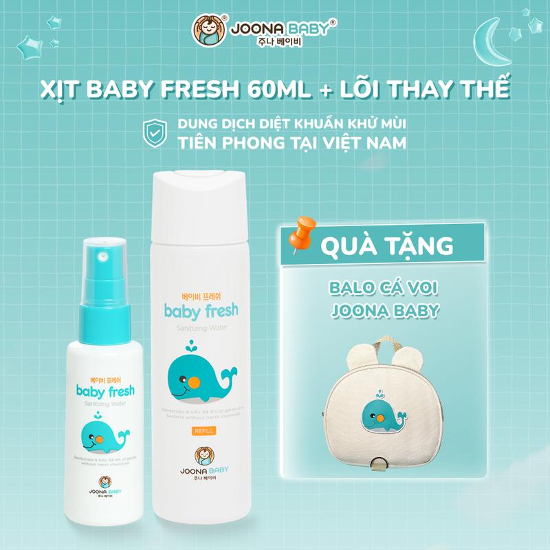 (Tặng balo Joona Baby) Combo lõi thay thế xịt diệt khuẩn, khử mùi 300ml và xịt nhỏ 60ml - JOONA BABY Việt Nam