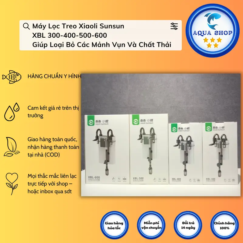 Máy Lọc Treo Xiaoli Sunsun XBL 300-400-500-600 Giúp Loại Bỏ Các Mảnh Vụn Và Chất Thải 7