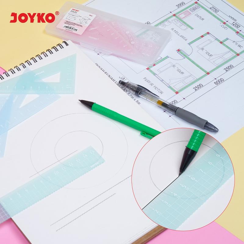 Penggaris Joyko RL-PS3 Pastel 1 Set 4 Pcs Ruler Matematika 1