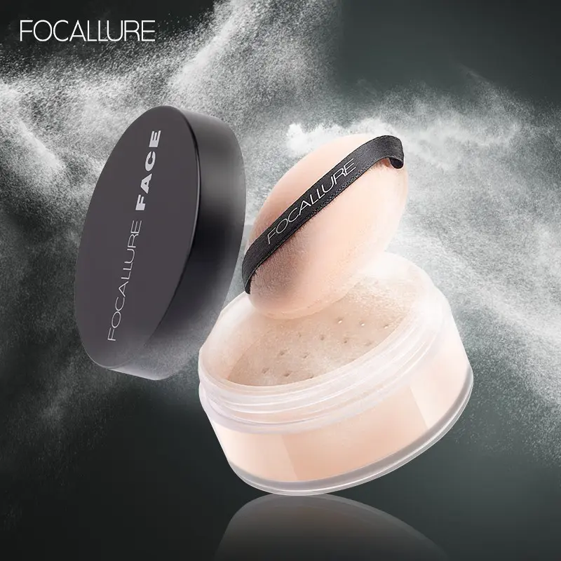 Phấn Phủ Mặt, FOCALLURE, Lớp Hoàn Thiện Lì Kiểm Soát Dầu, Lâu Trôi, Mịn Màng, 3 Màu, Thiết Lập Rời, Không Thấm Nước