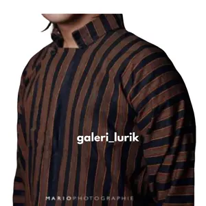 Baju Adat Jawa Surjan  Lurik Pria/ Sorjan Pria Dewasa/ Baju Adat Jawa Dewasa Setrip Motif