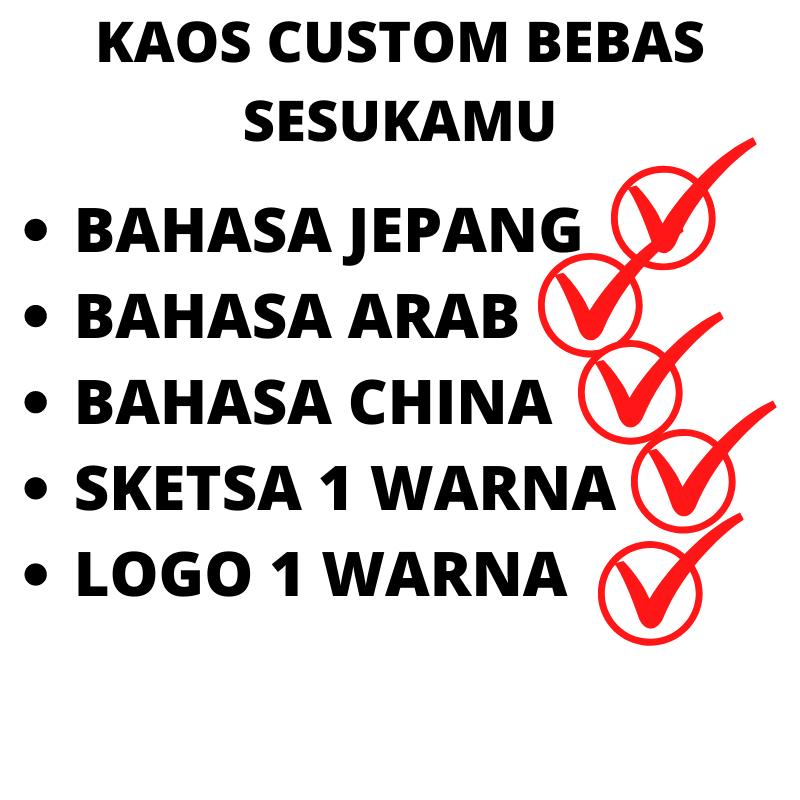 kaos sablon foto atau tulisan sendiri lengan panjang pria wanita Baju Distro katun Combed 24s Tshirt Dewasa Polos Kata 2