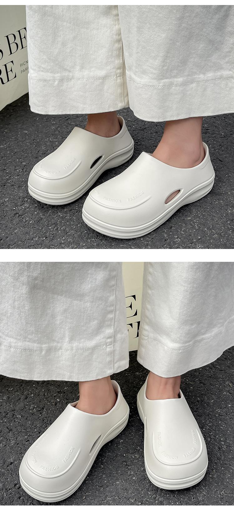 Product Introduction of 2025 Thick-Soled Closed-Toe Half Slippers for Women, Outdoor Wear, 2025 New Lightweight Non-Slip Waterproof Chef Shoes, Clogs 4