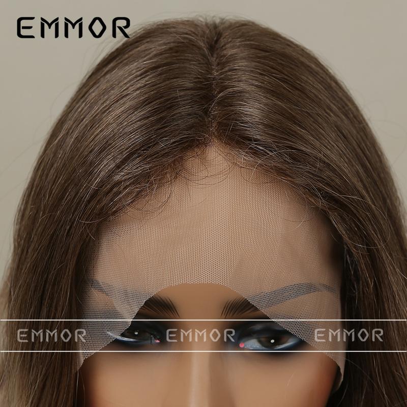 New Hair Lace Lace Small T Dark Brown Gradient Light Brown Big Wave Long Curly Hair European and American Style Lace Wig for Women 1