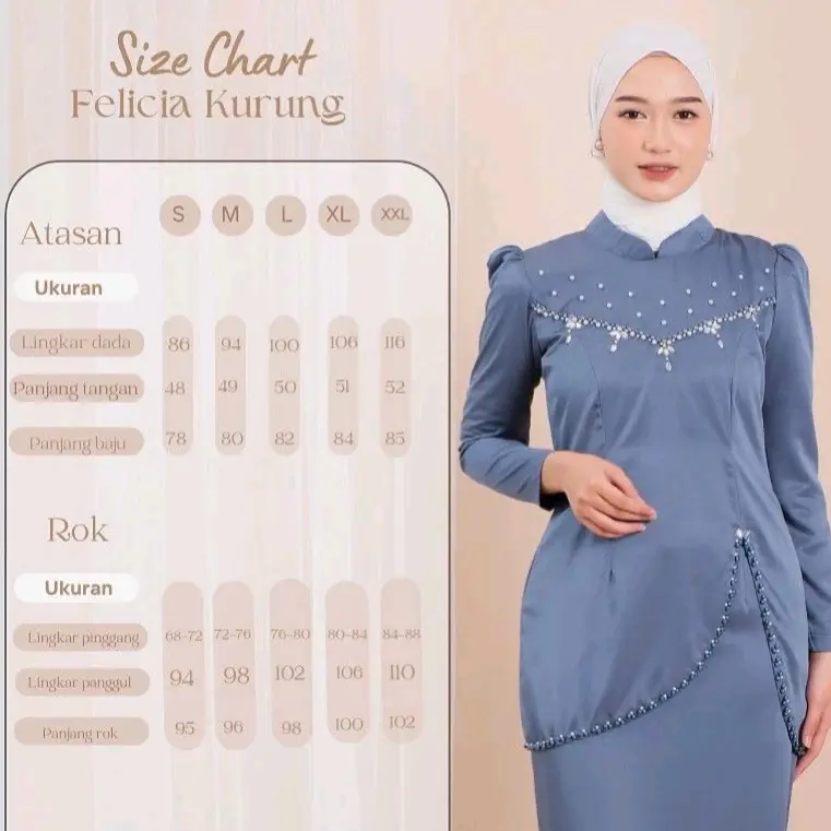 baju kurung melayu,dress pesta felicya Slim-fitting Muslim Payet Mutiara Maxmara Kondangan Wanita 7