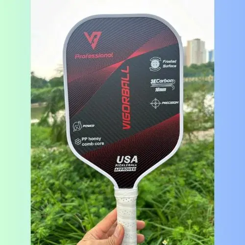 Vợt Pickleball Carbon chính hãng VIGORBALL T700 mặt vợt  dày 16mm trọng lượng  233g được sản xuất theo yêu cầu chứng nhận USAP của Hoa Kỳ