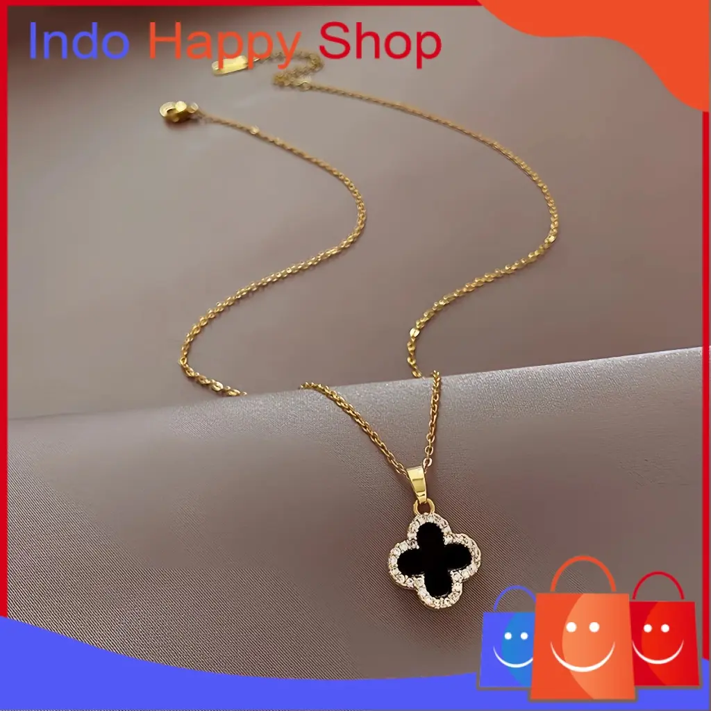 Kalung Cantik Liontin Clover Model Terbaru Perak 1275