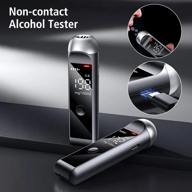 Portable Alcohol Detector, Breathalyzer with Digital LCD Display, Police Alcotester, Professional Alcohol Tester, Breathalyzer for Police, Home, Office 7