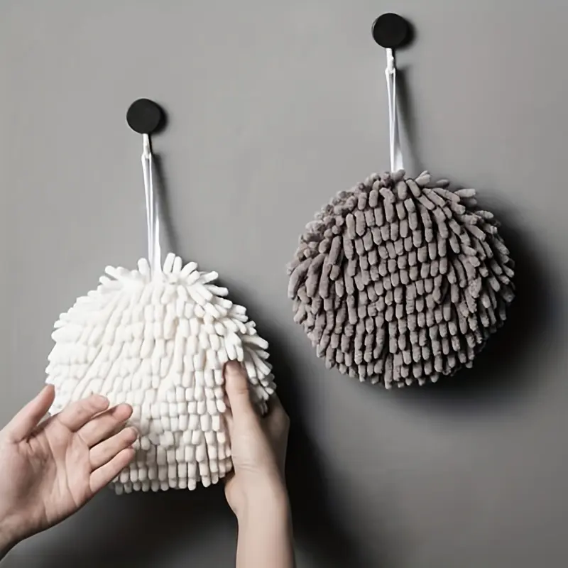 Household Cleaning Chenille Hand Towel Ball Creative Kitchen Supplies Hanging Multi-functional Hand Towel Absorbent Quick-dry