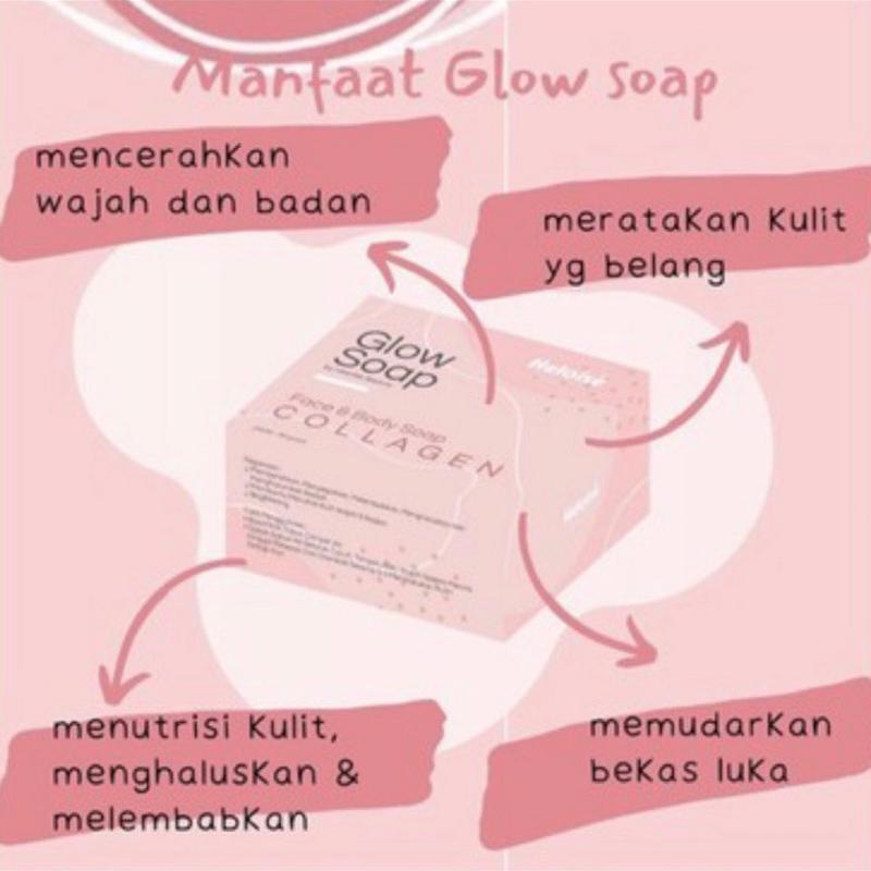 Glow Soap Collagen Heloise Beauty (Sabun pemutih collagen, jerawat punggung, bekas luka) BPOM Mencerahkan 6