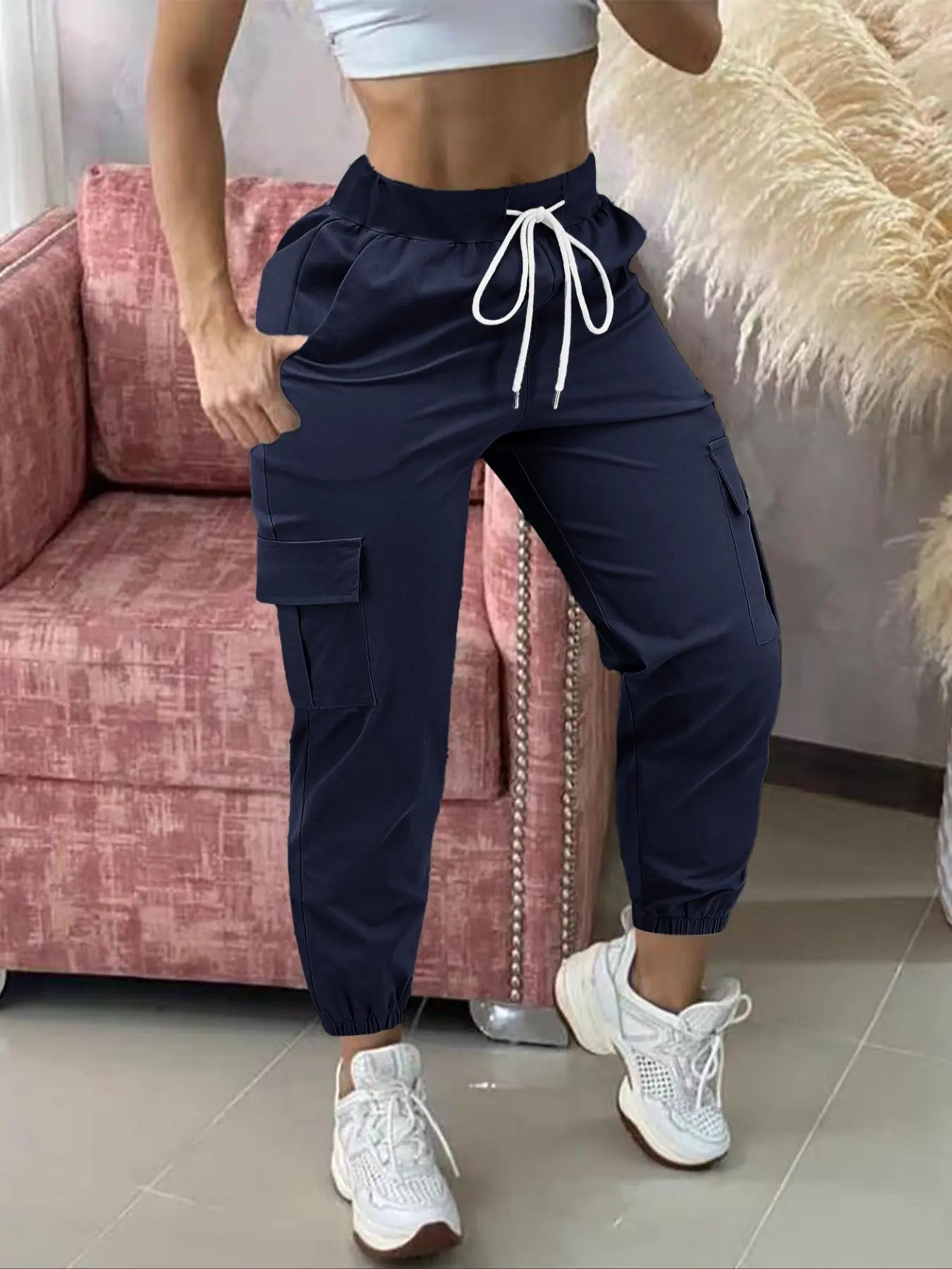 Women's Solid Color Pants, Casual Comfy Trousers for Daily Wear, Ladies Bottoms for Summer, Clothing