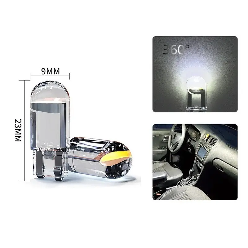 Đèn demi xi nhan đúc pha lê nhiều màu chân T10 cho xe máy ô tô xe điện lắp zin (Bộ 2 bóng) - GD23 4